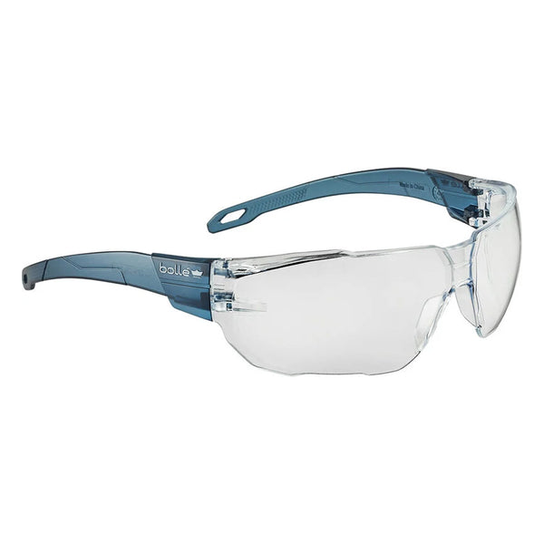 SWIFTN10A BOLLE SWIFT PLATINUM CLEAR LENS SAFETY GLASSES PC LITE ASAF BLUE/CLEAR RECYCLED PC FRAME