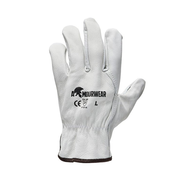F12-1HL ARMOURWEAR RIGGERS GLOVE COW HIDE BEIGE LARGE