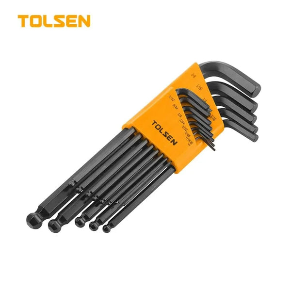 TOLSEN 13PCS BALL POINT LONG ARM HEX KEY SET (INCH)