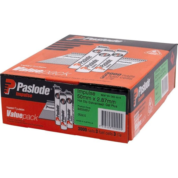 Paslode Impulse Nail 50 x 2.87mm Hot Dipped Galvanised D Head - 3000 Pack