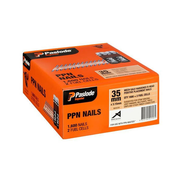 Paslode Impulse 35 x 3.15mm PPN Nails Galavnised - Box 1600