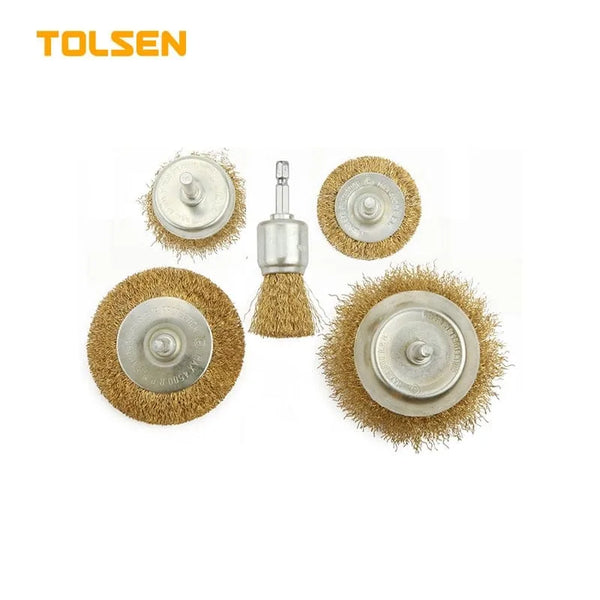 TOLSEN 5PCS WIRE BRUSHES SET (INDUSTRIAL)