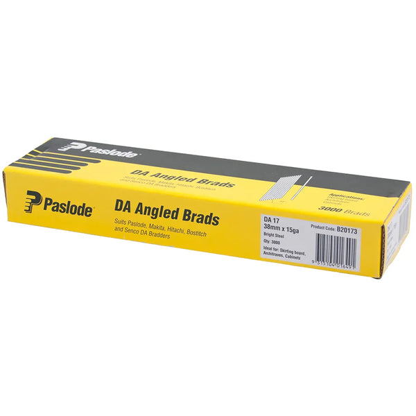 Paslode B20173 3000-Pack DA17 38mm 15 Gauge Bright Brad Nails