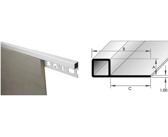 BAT Trims Mosaic Corner Angle Bright Silver