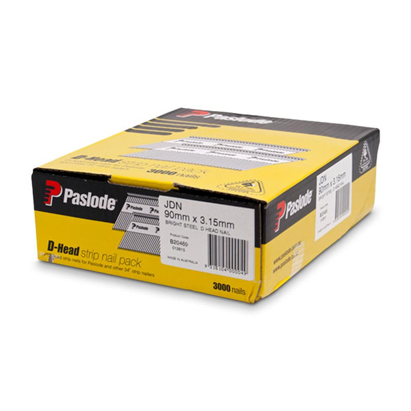 Paslode B20469 3000-Pack 90mm x 3.15mm Bright D Head Framing Nails