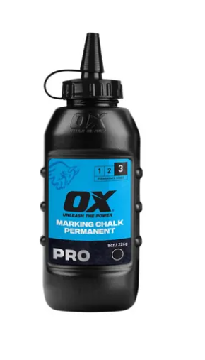 OX Pro Chalk Refills 226g – Permanent Black