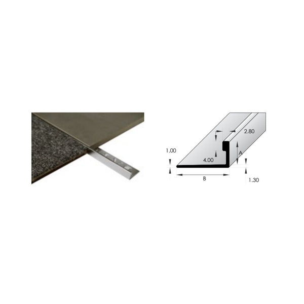 BAT trim Aluminium L Angle Project Matt Silver Protective Film