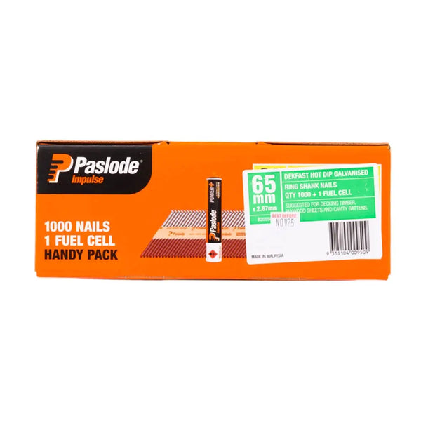 Paslode 65 x 2.87mm Amor Galvanised Dekfast Impluse Nail - 1000 Pack