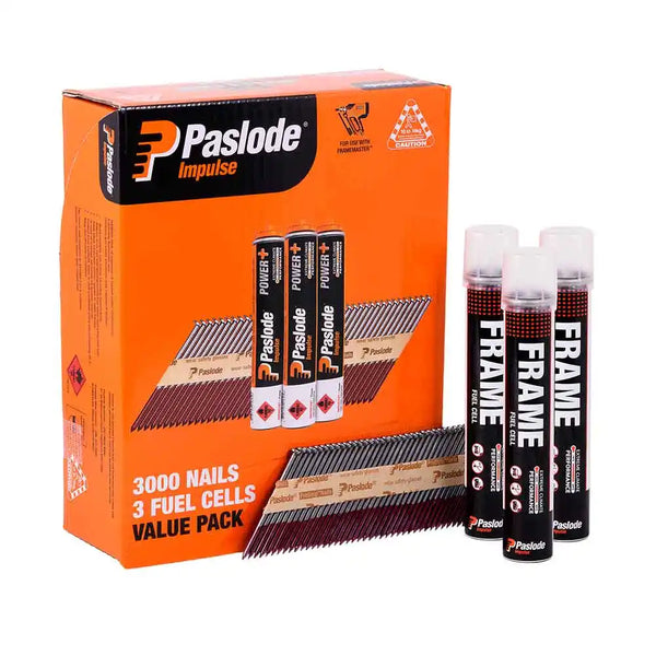 Paslode 75 x 3.06mm Bright D Head Impulse Nail- 3000 pack