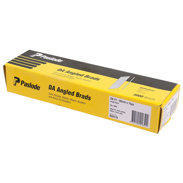 Paslode B20179 3000-Pack DA21 50mm 15 Gauge Bright Brad Nails